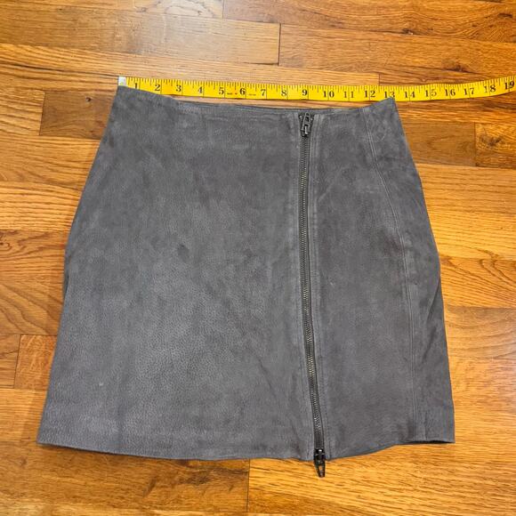 BlankNYC Women’s 25 Gray Leather Mini Skirt Zipper High Altitude Fall Statement - Picture 2 of 10